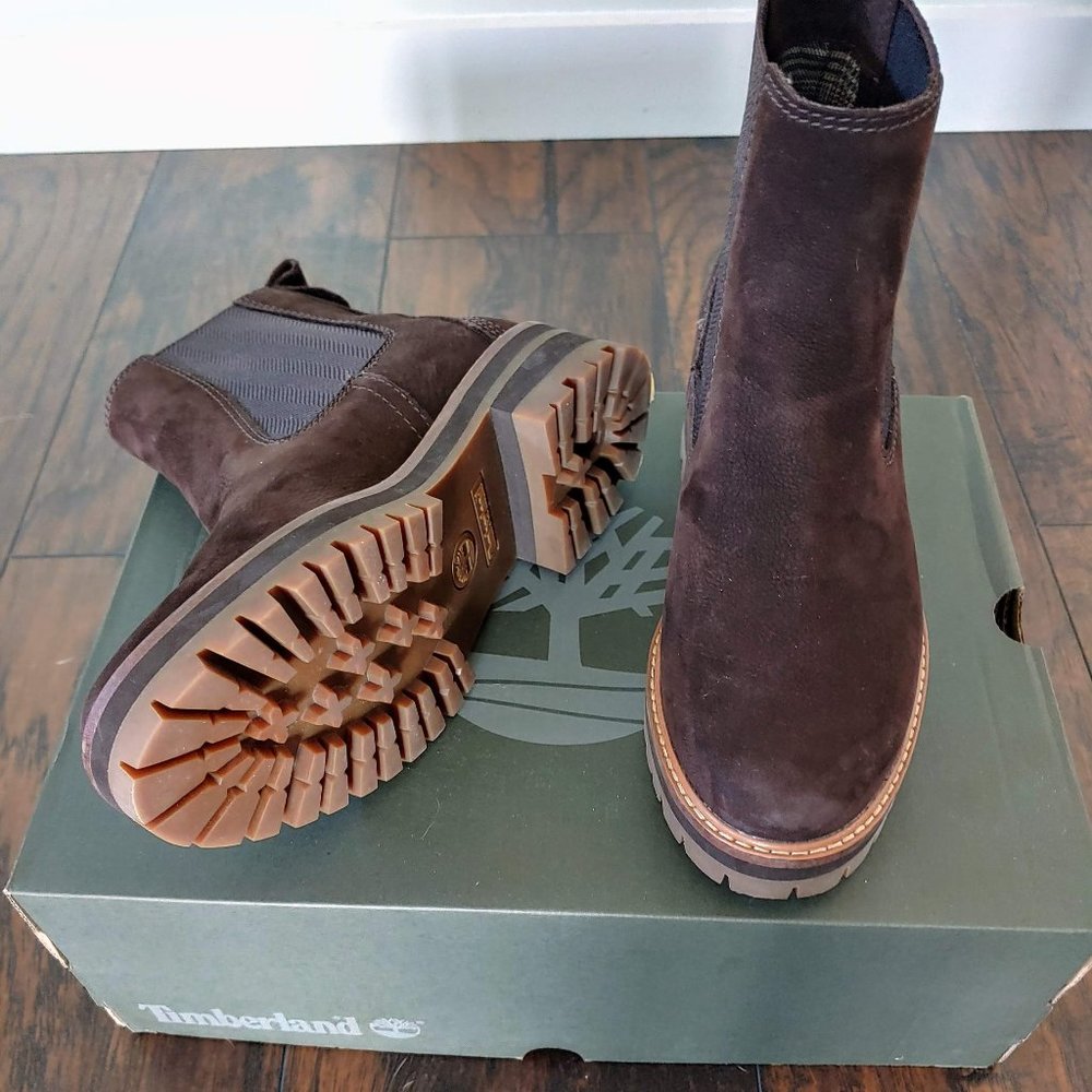 Timberland Courmayeur Valley Espresso Brown Suede Chelsea Boots - Size 7